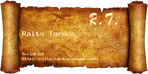 Raits Tardos névjegykártya